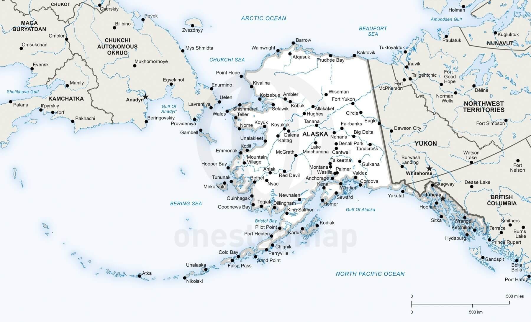 Vector map of Alaska political