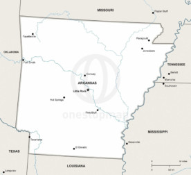 Vector map of Arkansas political