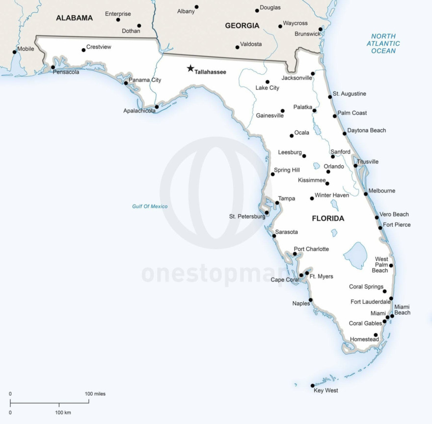 Vector map of Florida political