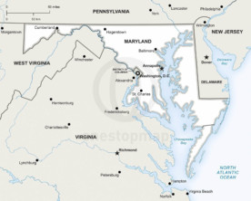 Vector map of Maryland political