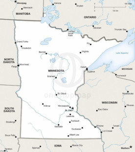 Vector map of Minnesota political
