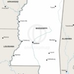 Vector map of Mississippi political