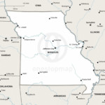 Vector map of Missouri political