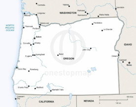 Vector map of Oregon political