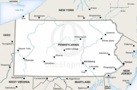 Vector map of Pennsylvania political