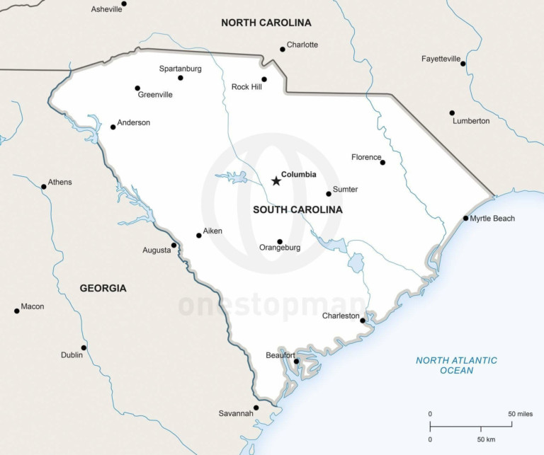 Vector map of South Carolina political