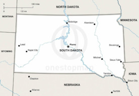 Vector map of South Dakota political