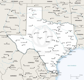 Vector map of Texas political