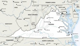 Vector map of Virginia political