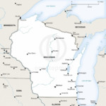 Vector map of Wisconsin political