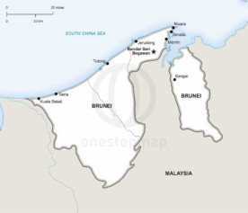 Vector map of Brunei political