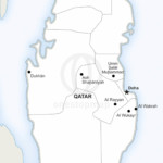 Vector map of Qatar political