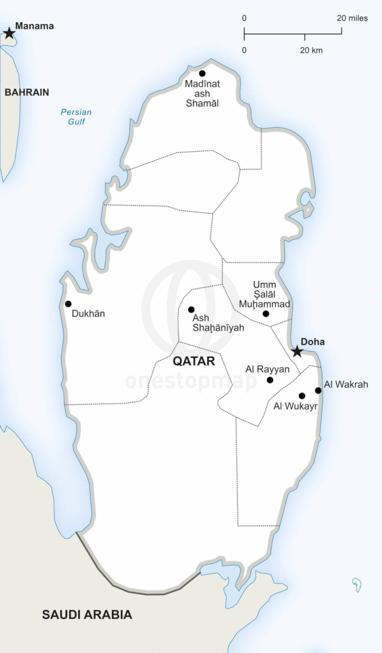 Vector map of Qatar political