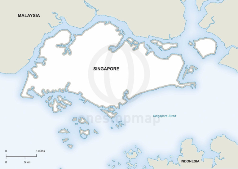 Vector map of Singapore political