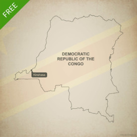 Free vector map of Democratic Republic of the Congo outline