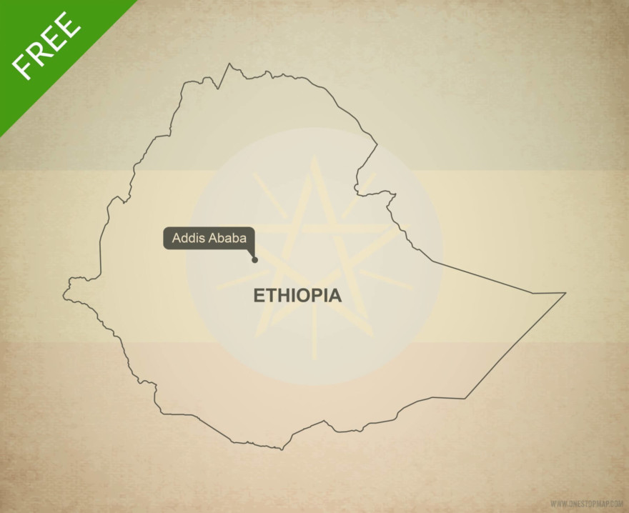 Free vector map of Ethiopia outline