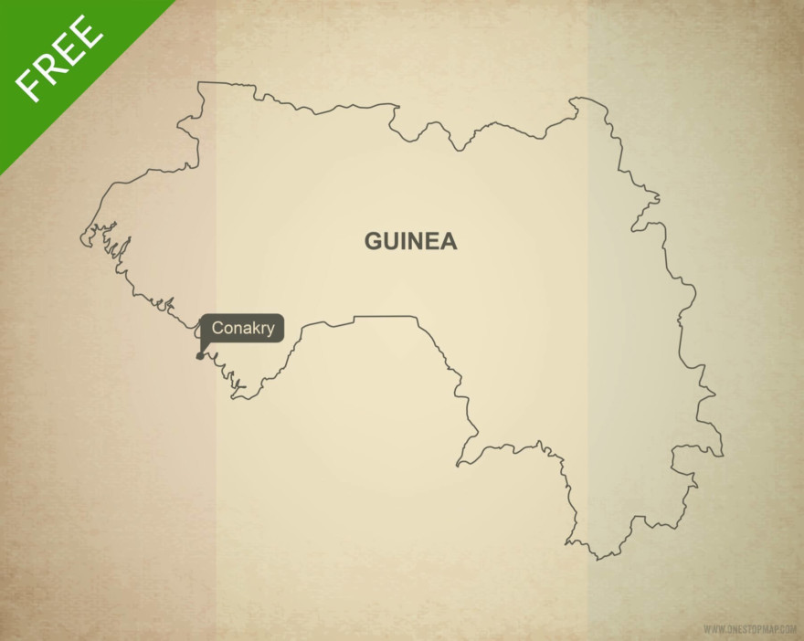 Free vector map of Guinea outline