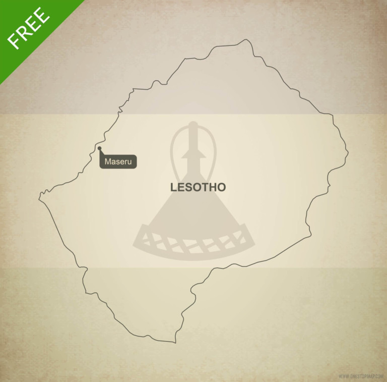 Free vector map of Lesotho outline