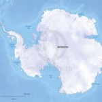Vector map of Antarctica continent political with shaded relief