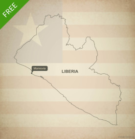 Free vector map of Liberia outline