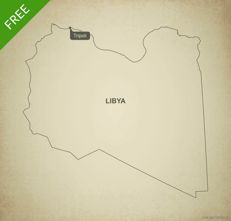 Free vector map of Libya outline