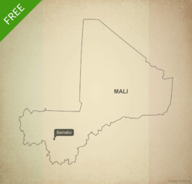 Free vector map of Mali outline