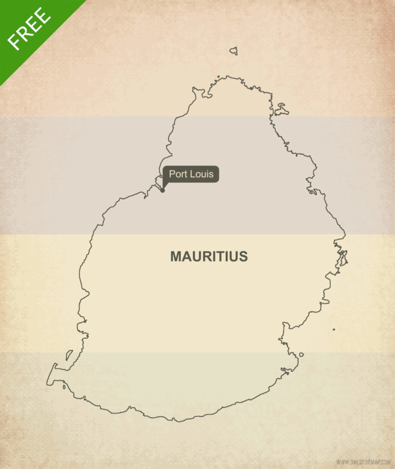 Free vector map of Mauritius outline