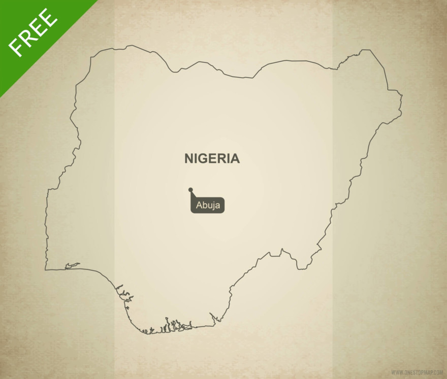 Free vector map of Nigeria outline