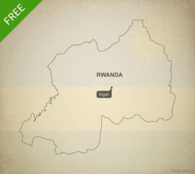 Free vector map of Rwanda outline