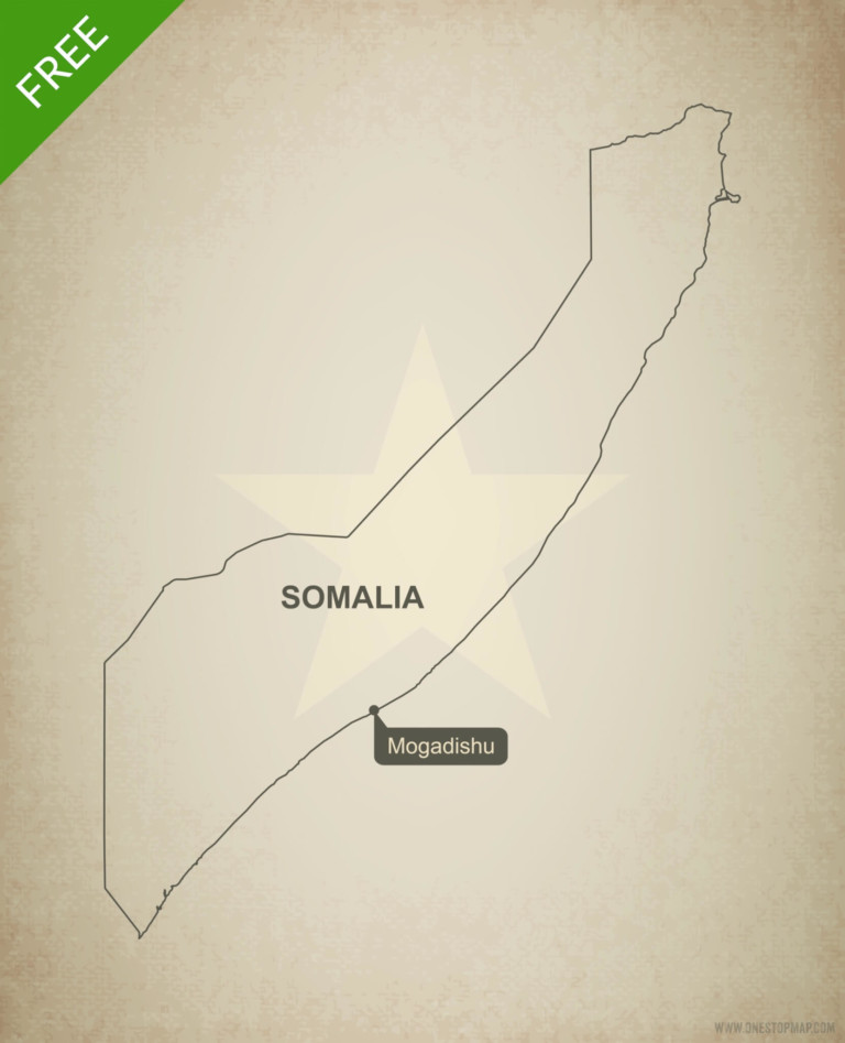Free vector map of Somalia outline
