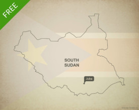 Free vector map of South Sudan outline