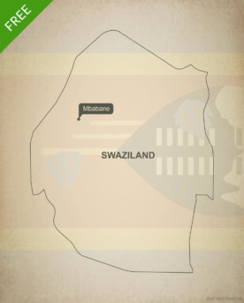 Free vector map of Swaziland outline