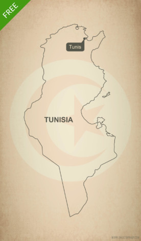 Free vector map of Tunisia outline