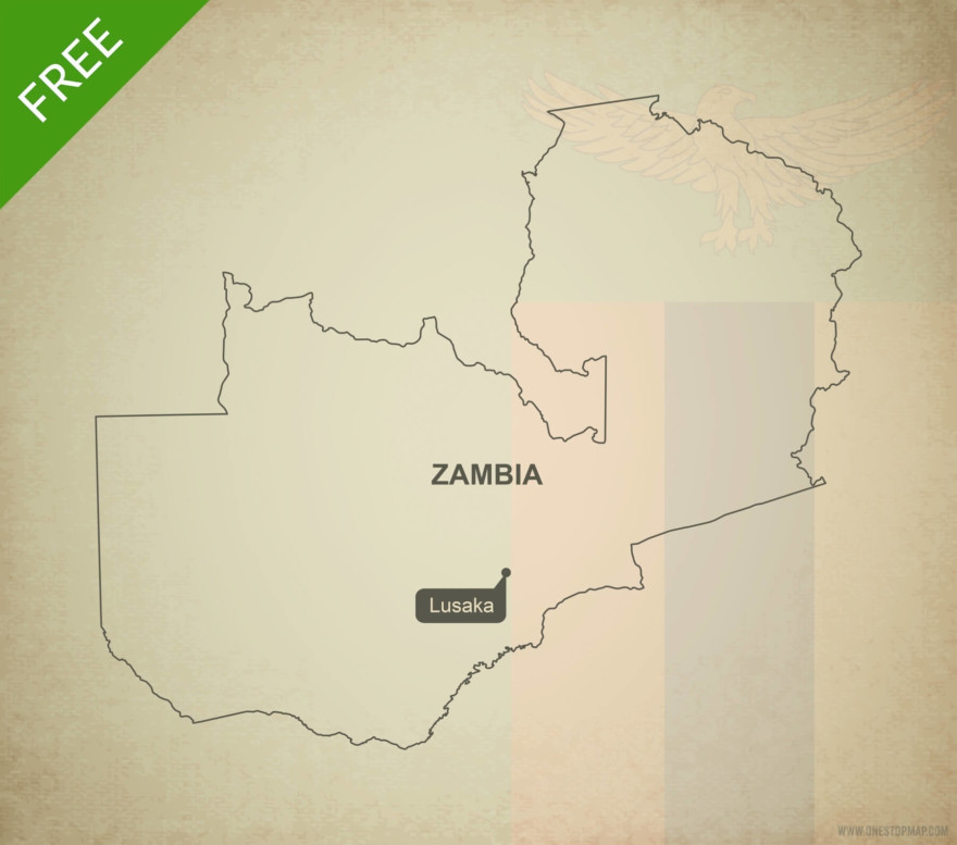 Free vector map of Zambia outline