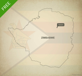 Free vector map of Zimbabwe outline
