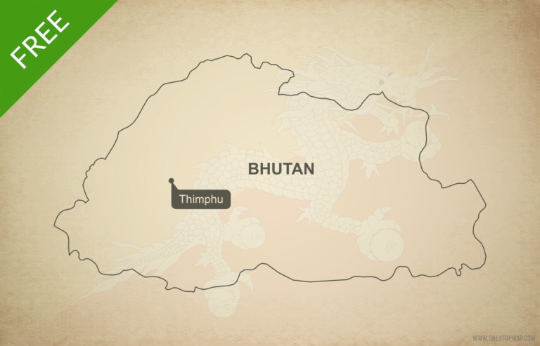 Free vector map of Bhutan outline