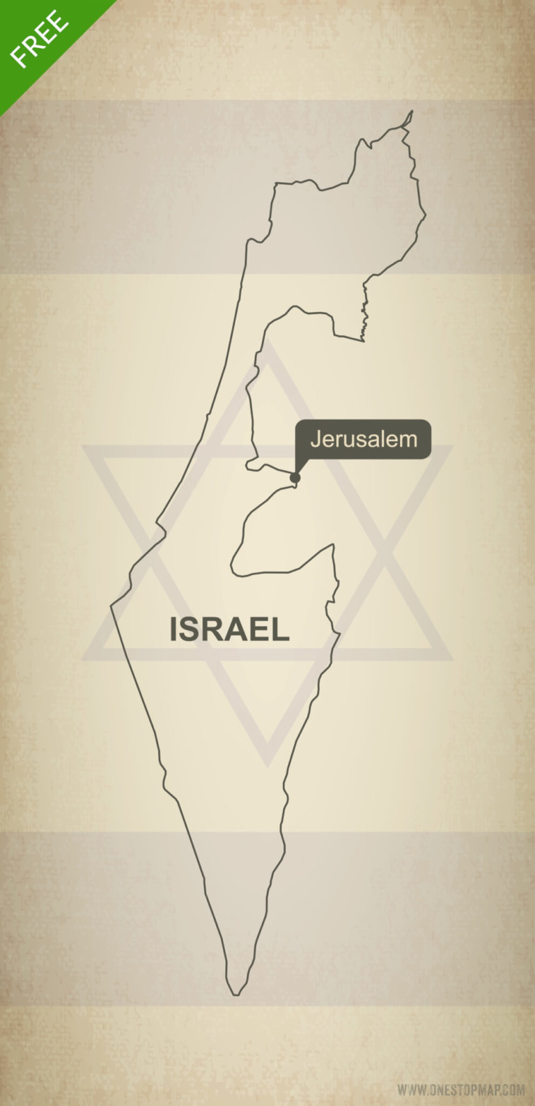 Free vector map of Israel outline