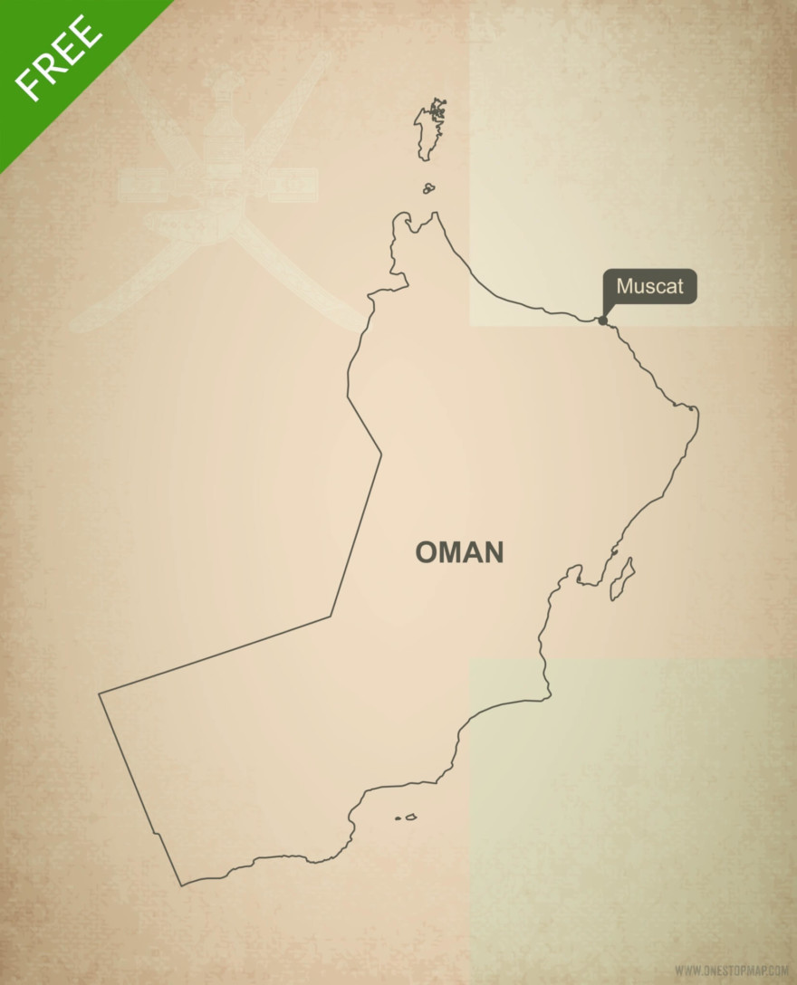 Free vector map of Oman outline