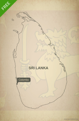 Free vector map of Sri Lanka outline