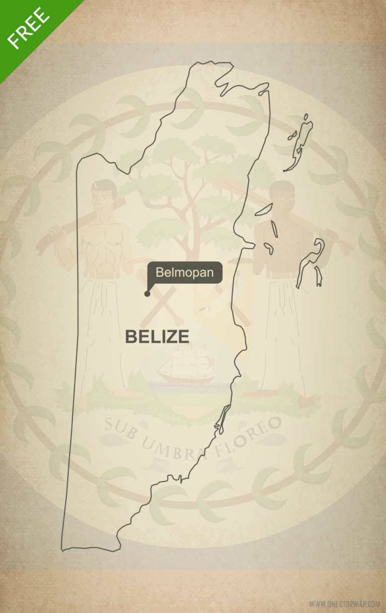 Free vector map of Belize outline