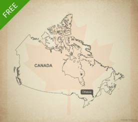 Free vector map of Canada outline