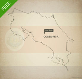 Free vector map of Costa Rica outline