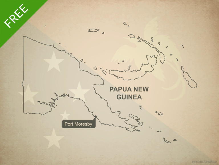 Free vector map of Papua New Guinea outline