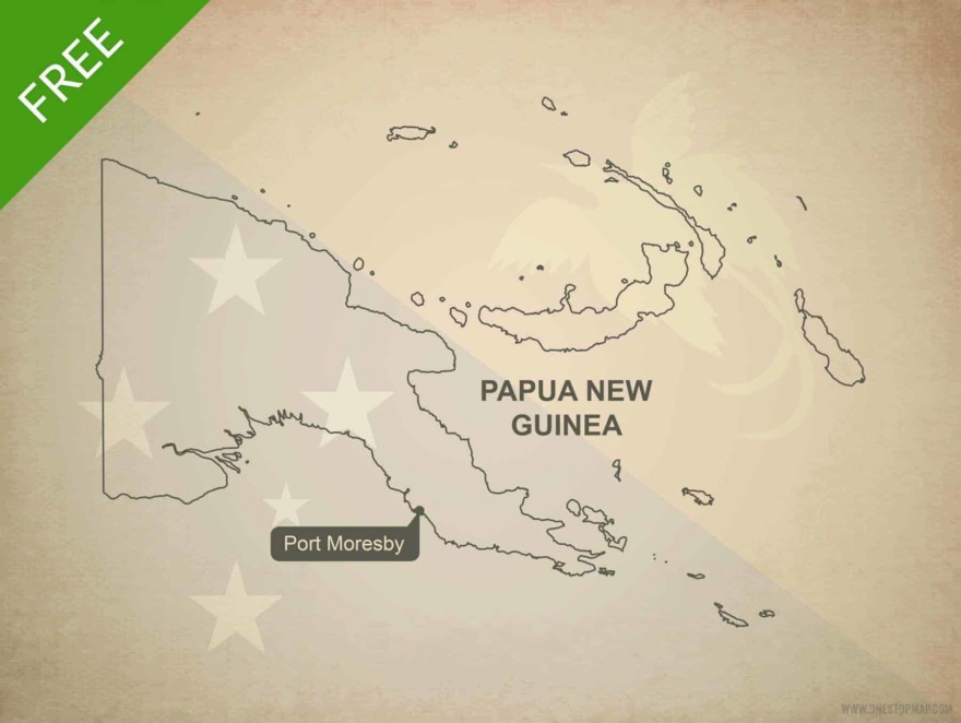 Free vector map of Papua New Guinea outline