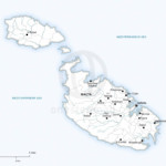 Vector map of Malta political