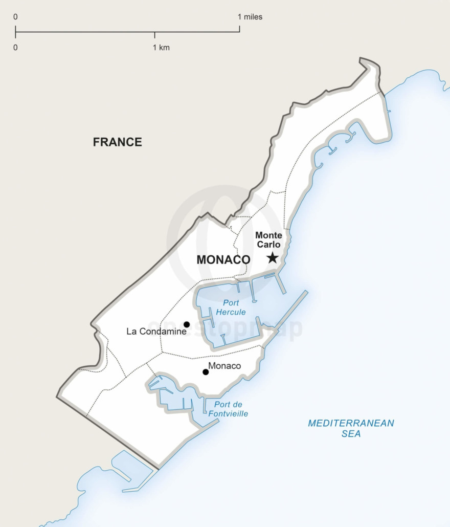 Vector map of Monaco political