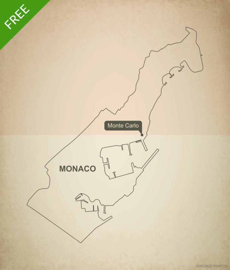 Free vector map of Monaco outline