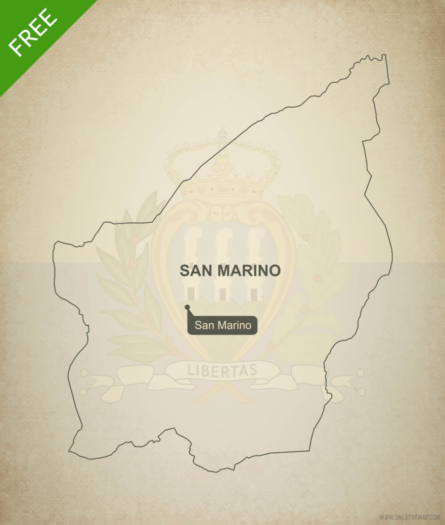 Free vector map of San Marino outline