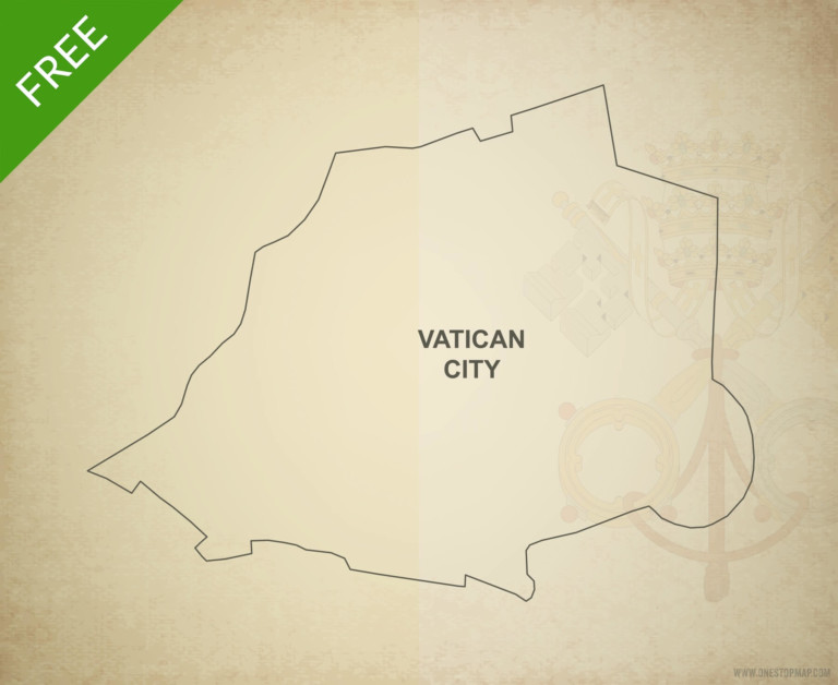 Free vector map of Vatican City outline