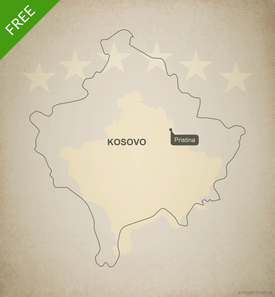 Free vector map of Kosovo outline